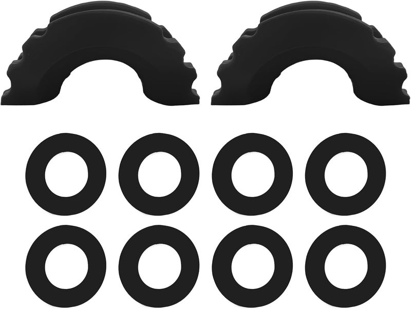 Wevdn D Ring Shackle Isolators Washers Kit, Rubber Shackle Isolators with Washers Fits Standard 3/4" Shackles, Soft Shackle Isolators Protect Shackle & Bumper Reduce Rattling (Black) - Image 1
